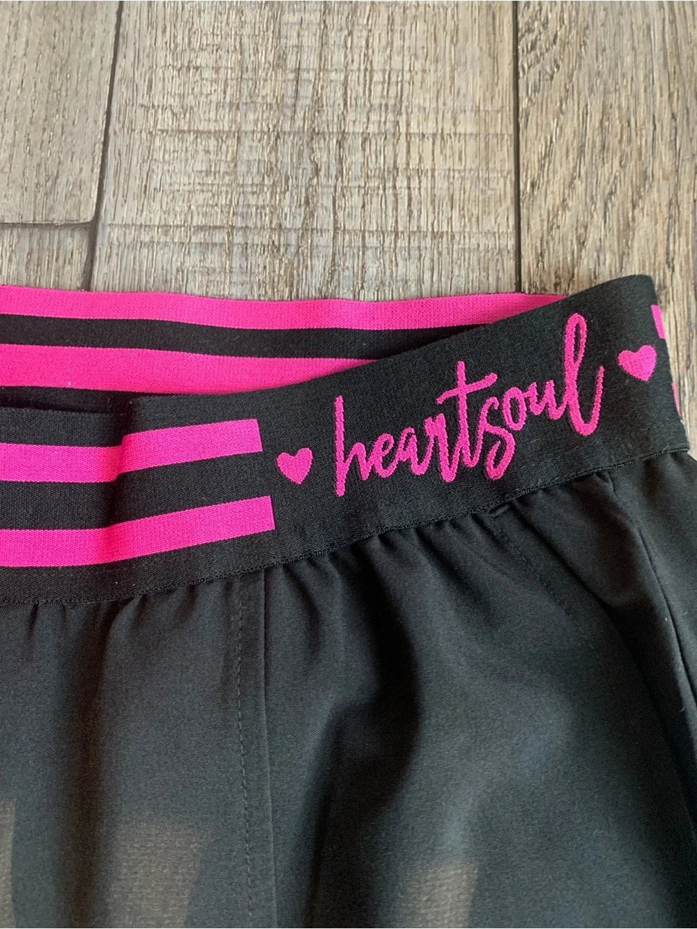 Heartsoul Black scrub Jogger Pants with Pink Waistband